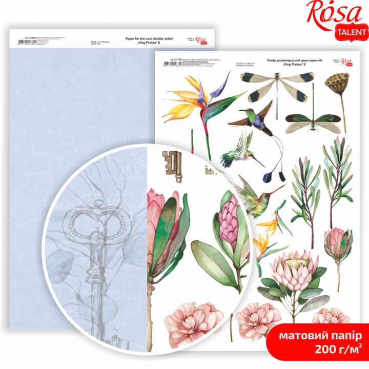 Papiere na scrapbooking King Protea A4 – No. 8