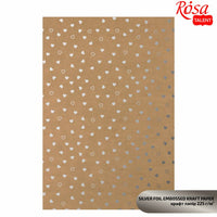 Papiere na scrapbooking s metalickými prvkami A4 – strieborné srdiečka