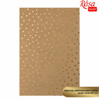 Papiere na scrapbooking s metalickými prvkami A4 – zlaté srdiečka