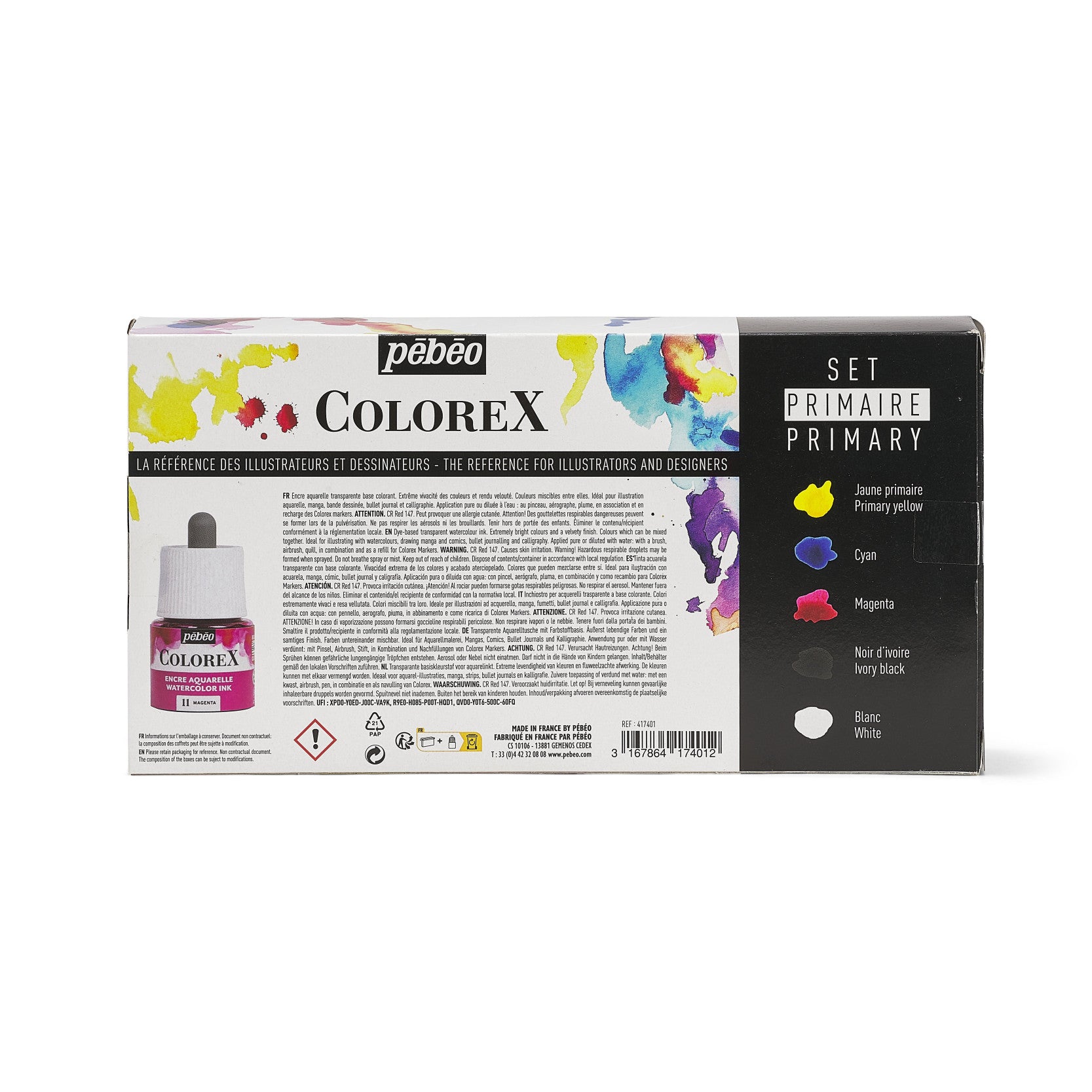 Pebeo Colorex sada akvarelových atramentov 5 x 45 ml