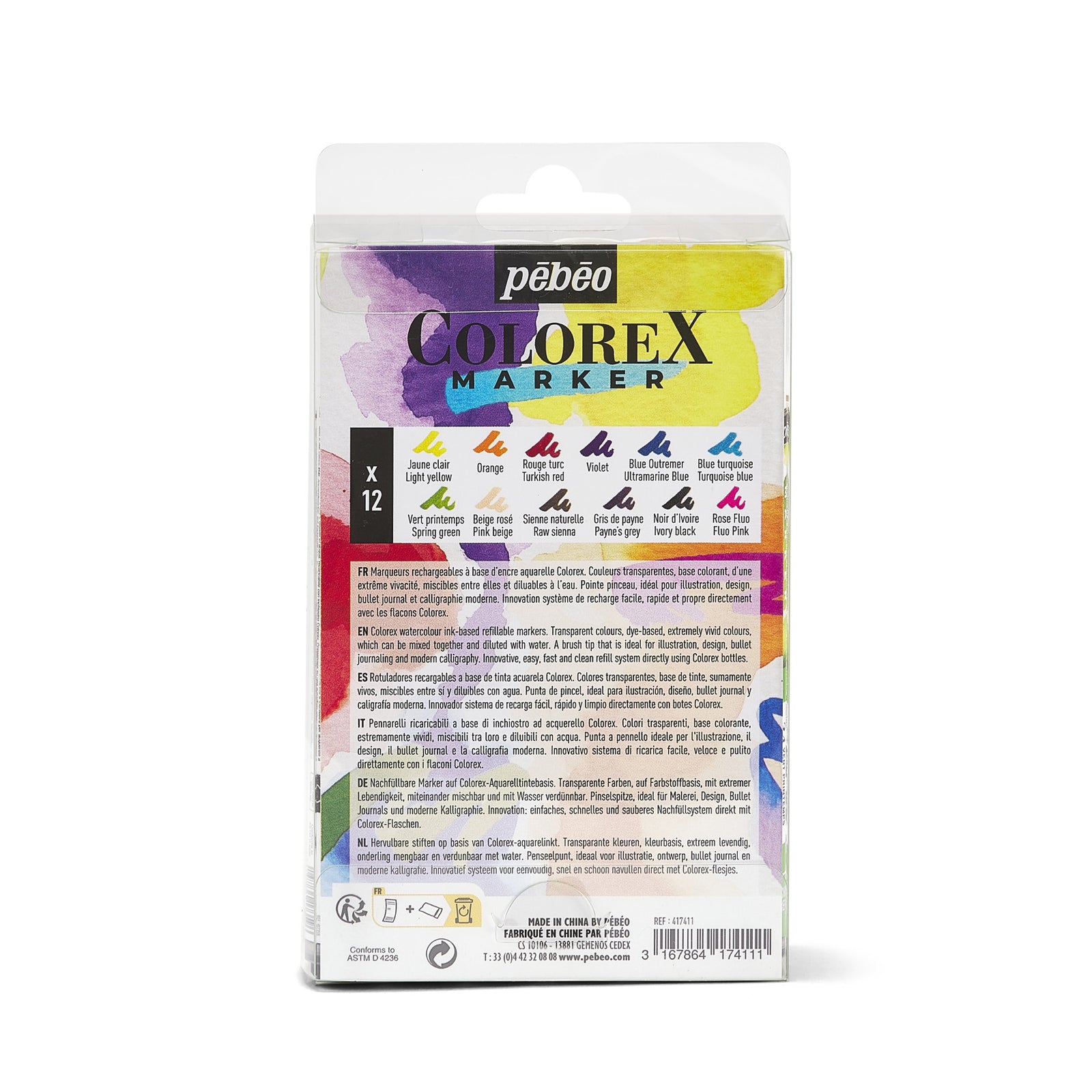 Pebeo Colorex sada akvarelových fixiek 12 ks