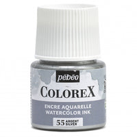 Pebeo Colorex tekutý akvarel 45 ml – Strieborná