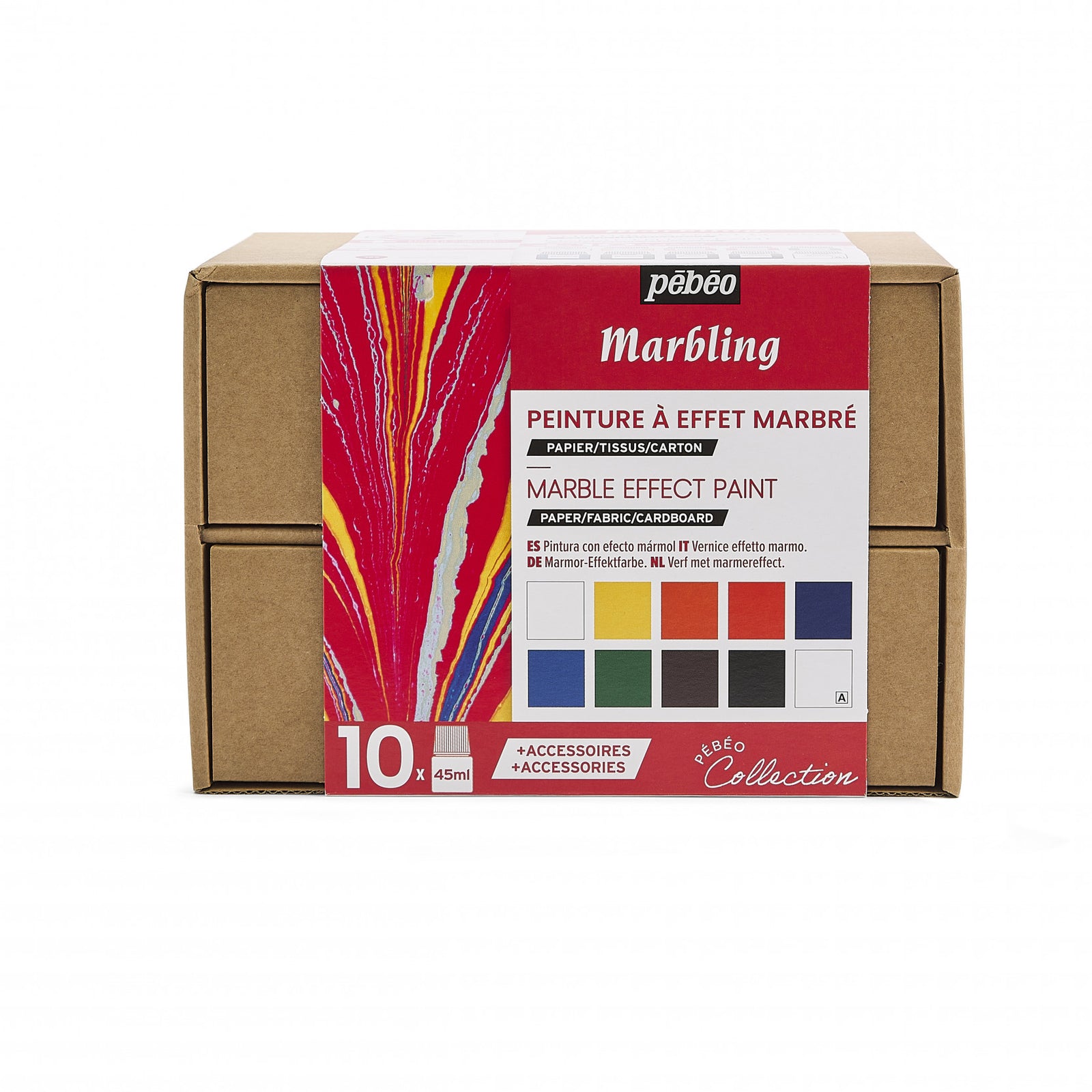 Pebeo Marbling sada mramorovacích farieb 10 x 45 ml