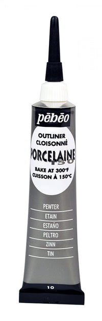 Pebeo Porcelaine 150 reliéfna kontúra na porcelán 20 ml – Cínová