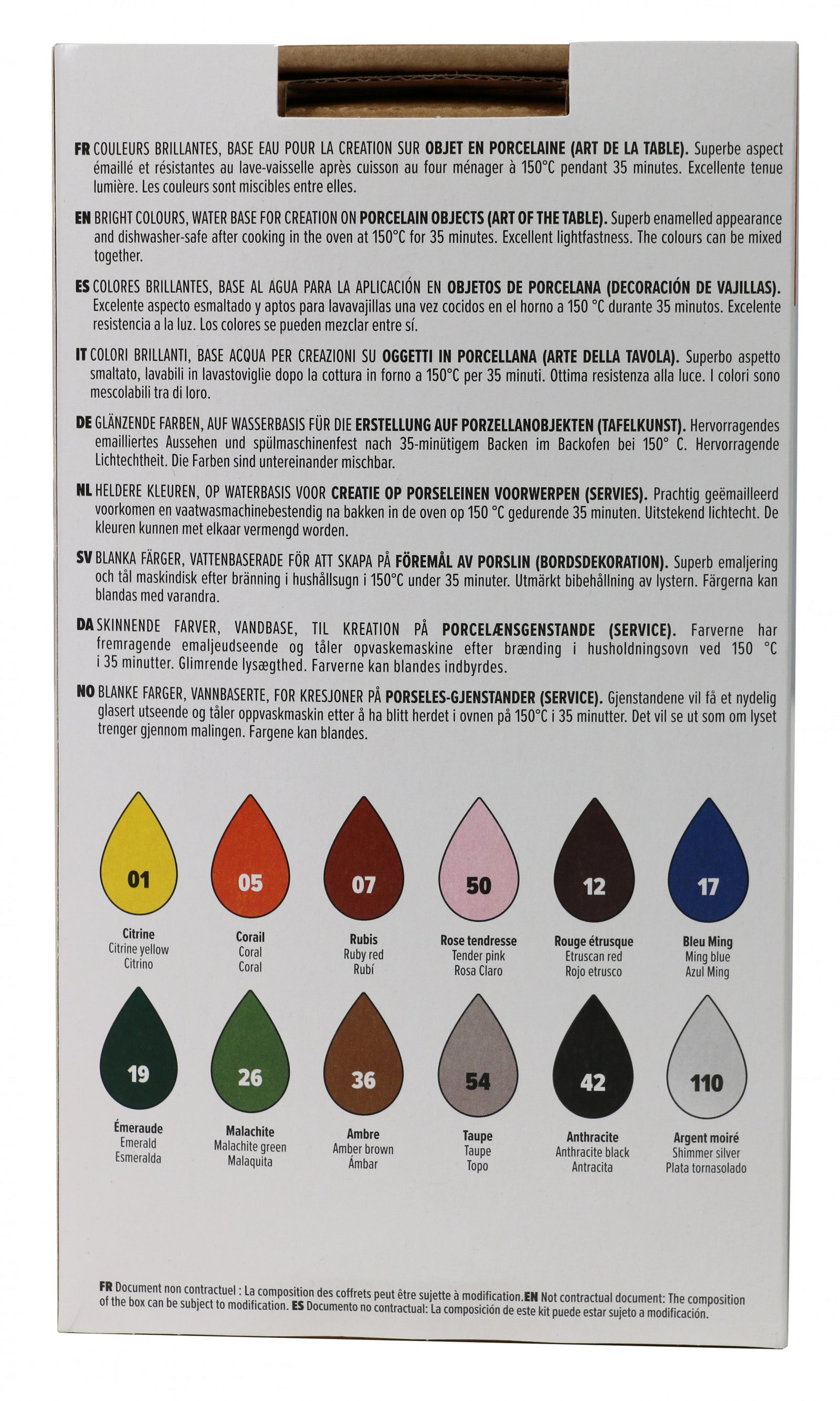 Pebeo Porcelaine 150 sada farieb na porcelán 12 x 20 ml Exploration 2