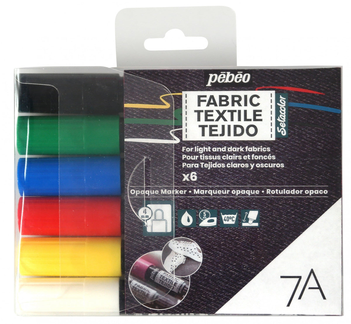 Pebeo sada fixiek na textil Setacolor 6 ks CLASSIC