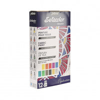 Pebeo Setacolor sada krycích farieb na textil 12 x 20 ml