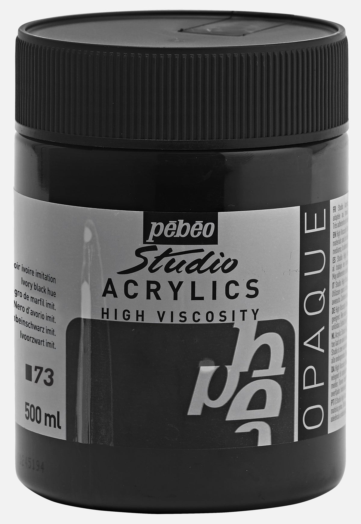 Pebeo Studio akrylová farba 500 ml – Slonovinová čierna imitácia