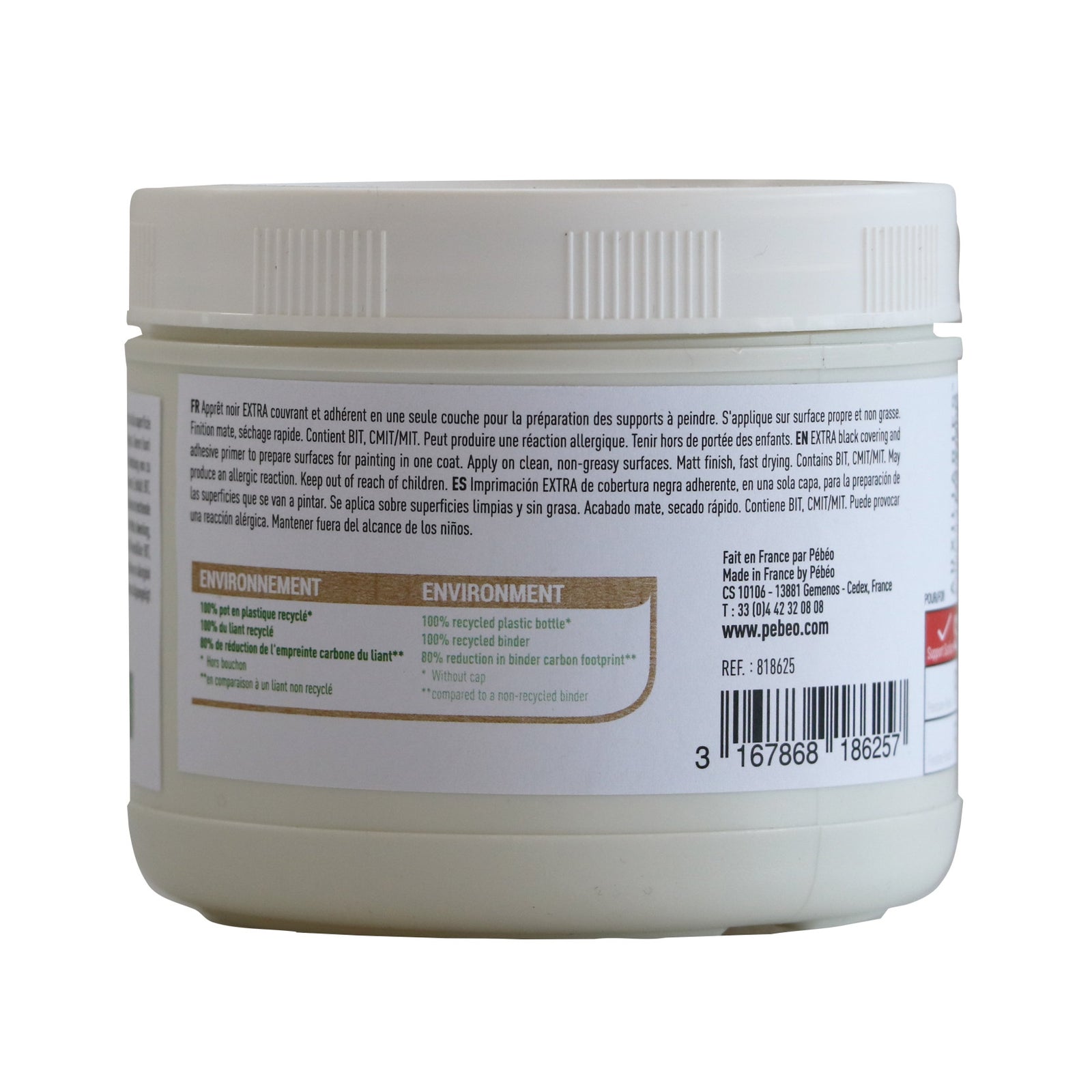 Pebeo Studio Acrylics čierny akrylový šeps 475 ml