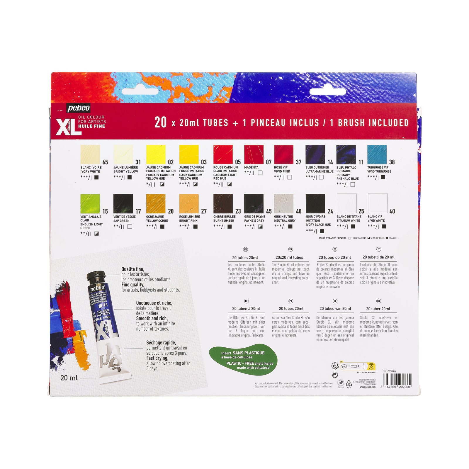 Pebeo Studio XL sada olejových farieb 20 x 20 ml so štetcom
