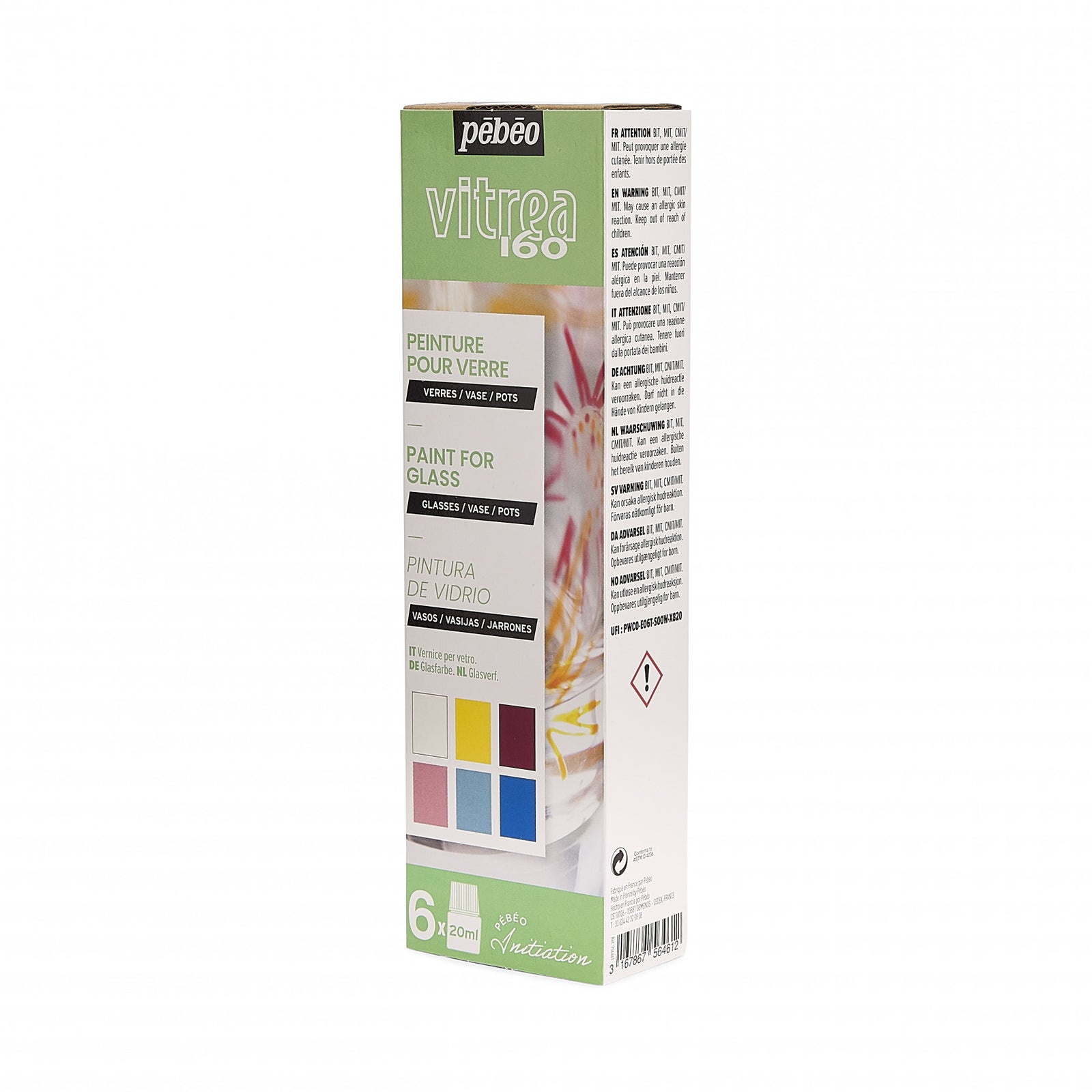 Pebeo Vitrea 160 sada farieb na sklo 6 x 20 ml