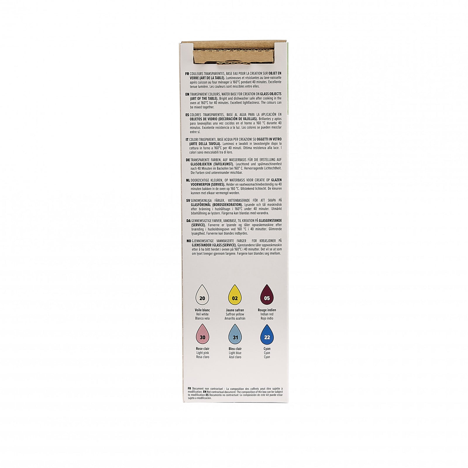 Pebeo Vitrea 160 sada farieb na sklo 6 x 20 ml