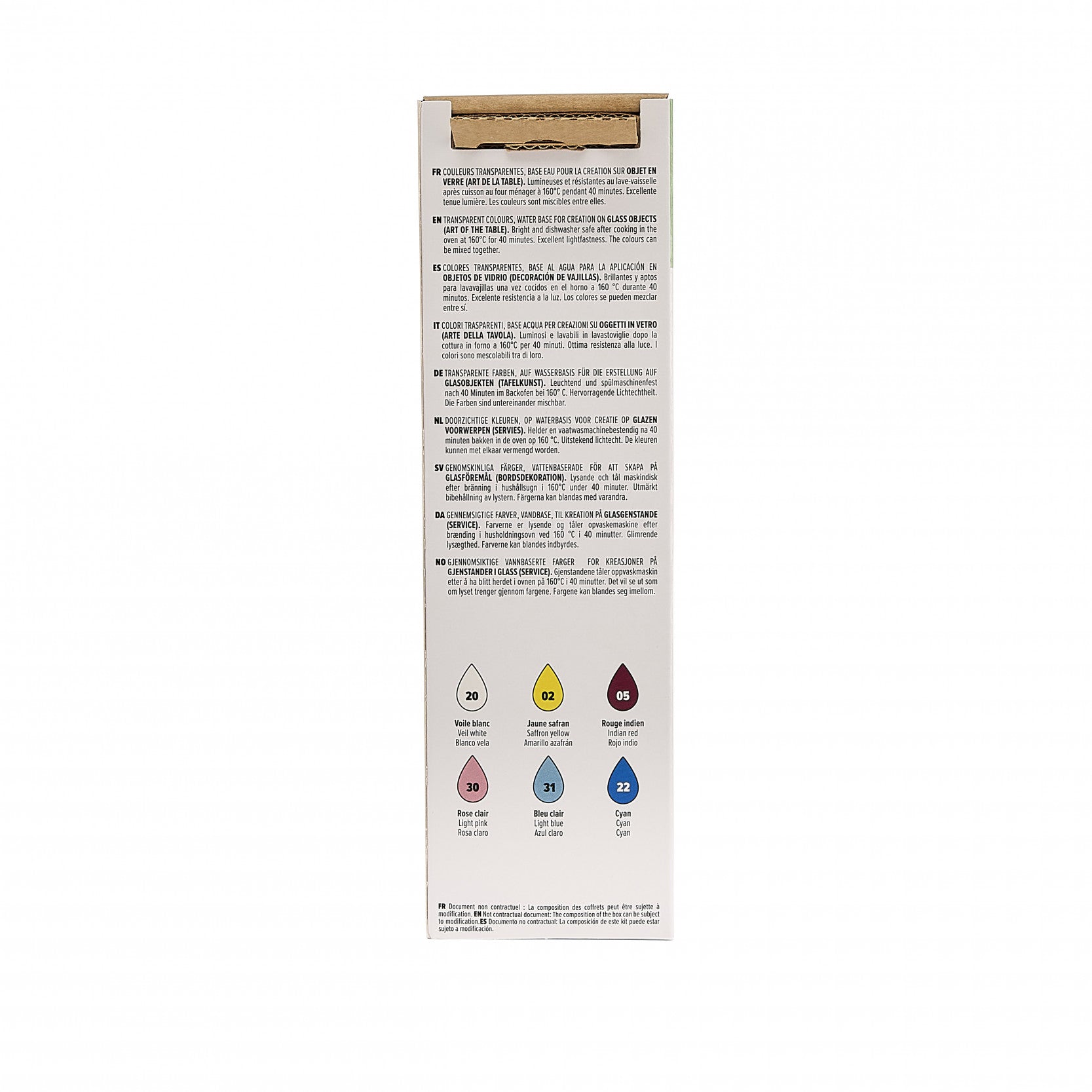 Pebeo Vitrea 160 sada farieb na sklo 6 x 20 ml