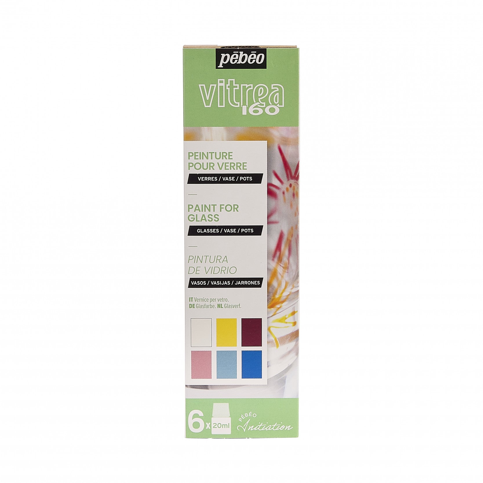 Pebeo Vitrea 160 sada farieb na sklo 6 x 20 ml