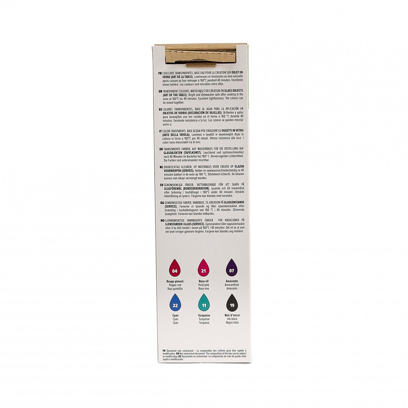 Pebeo Vitrea 160 sada lesklých farieb na sklo 6 x 20 ml