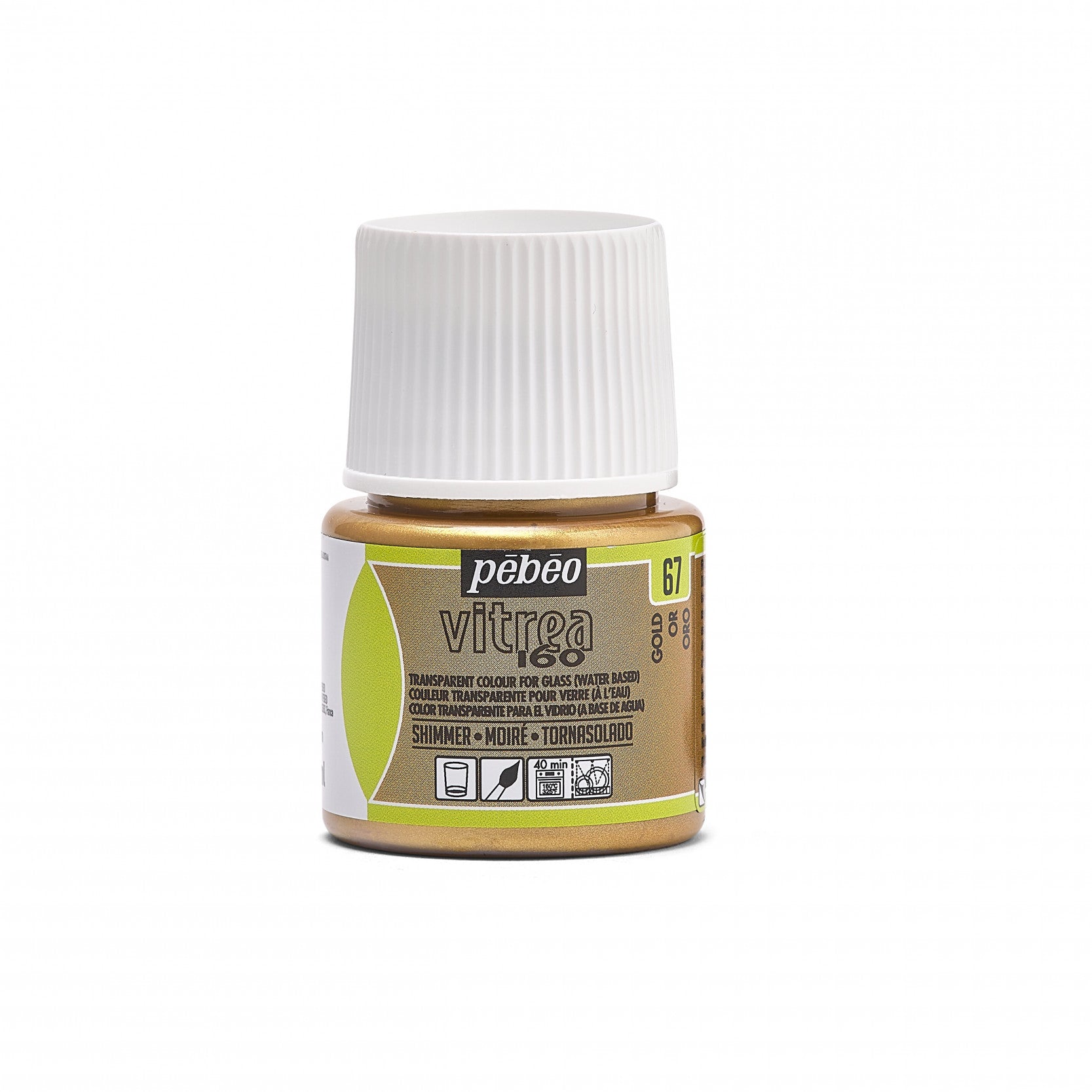 Vitrážna farba na sklo Pebeo Vitrea 160 – 45 ml, Shimmer Gold
