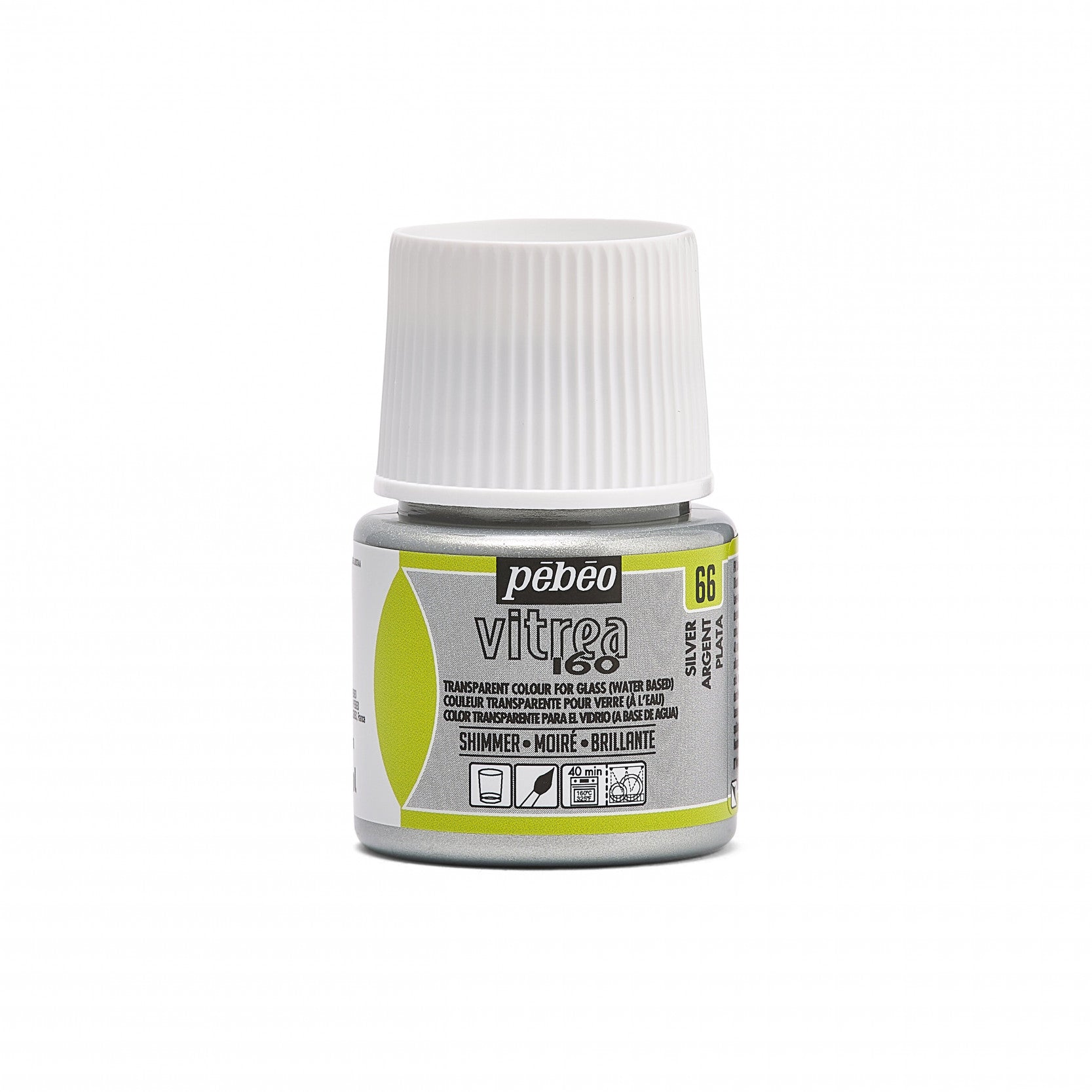 Pebeo Vitrea 160 vitrážová farba na sklo 45 ml Shimmer Silver