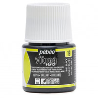Vitrážna farba na sklo Pebeo Vitrea 160 lesklá 45 ml – Atramentová čierna