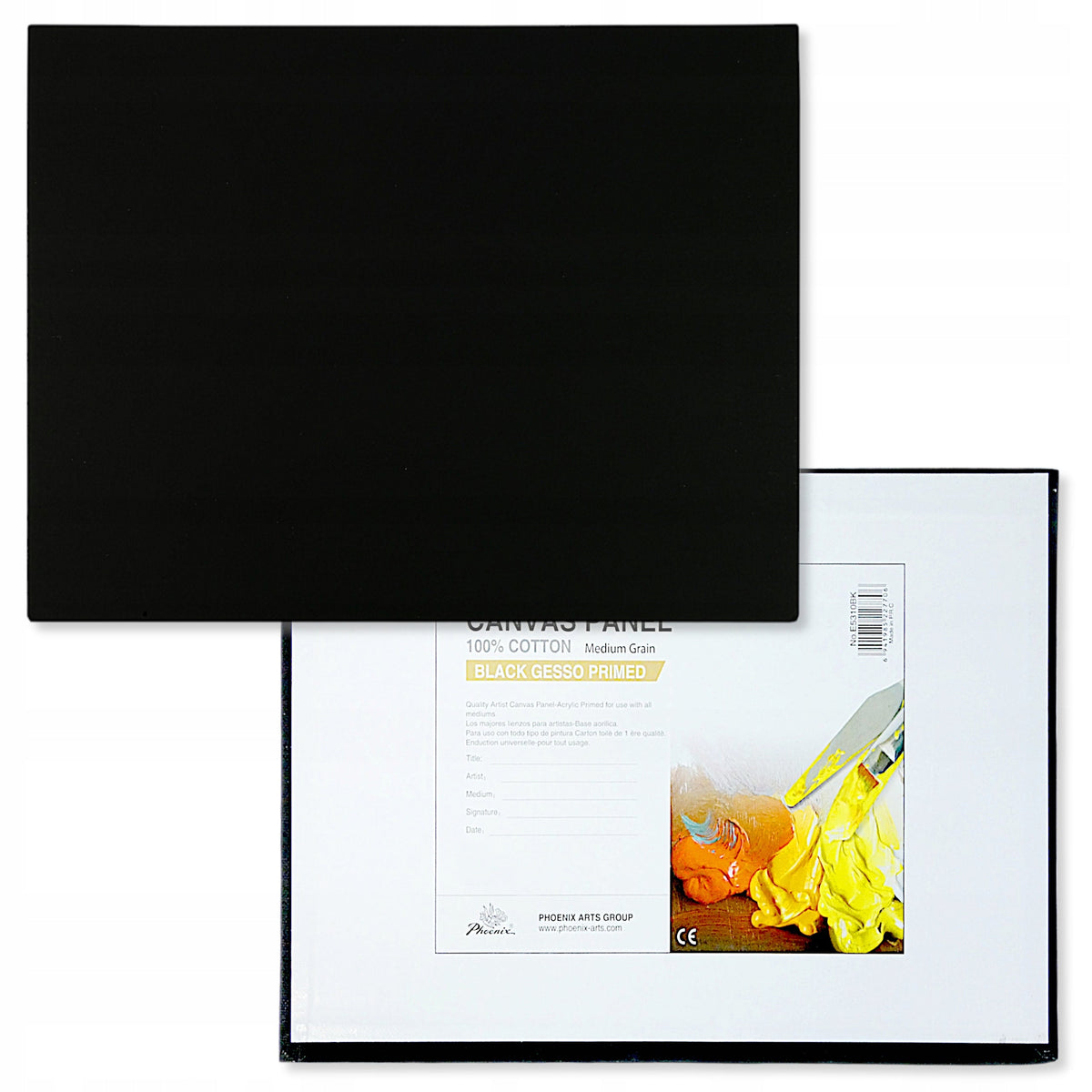 Phoenix Čierne šepsované plátno na lepenke 3 mm, 18 × 24 – 40 × 50 cm, výber rozmeru