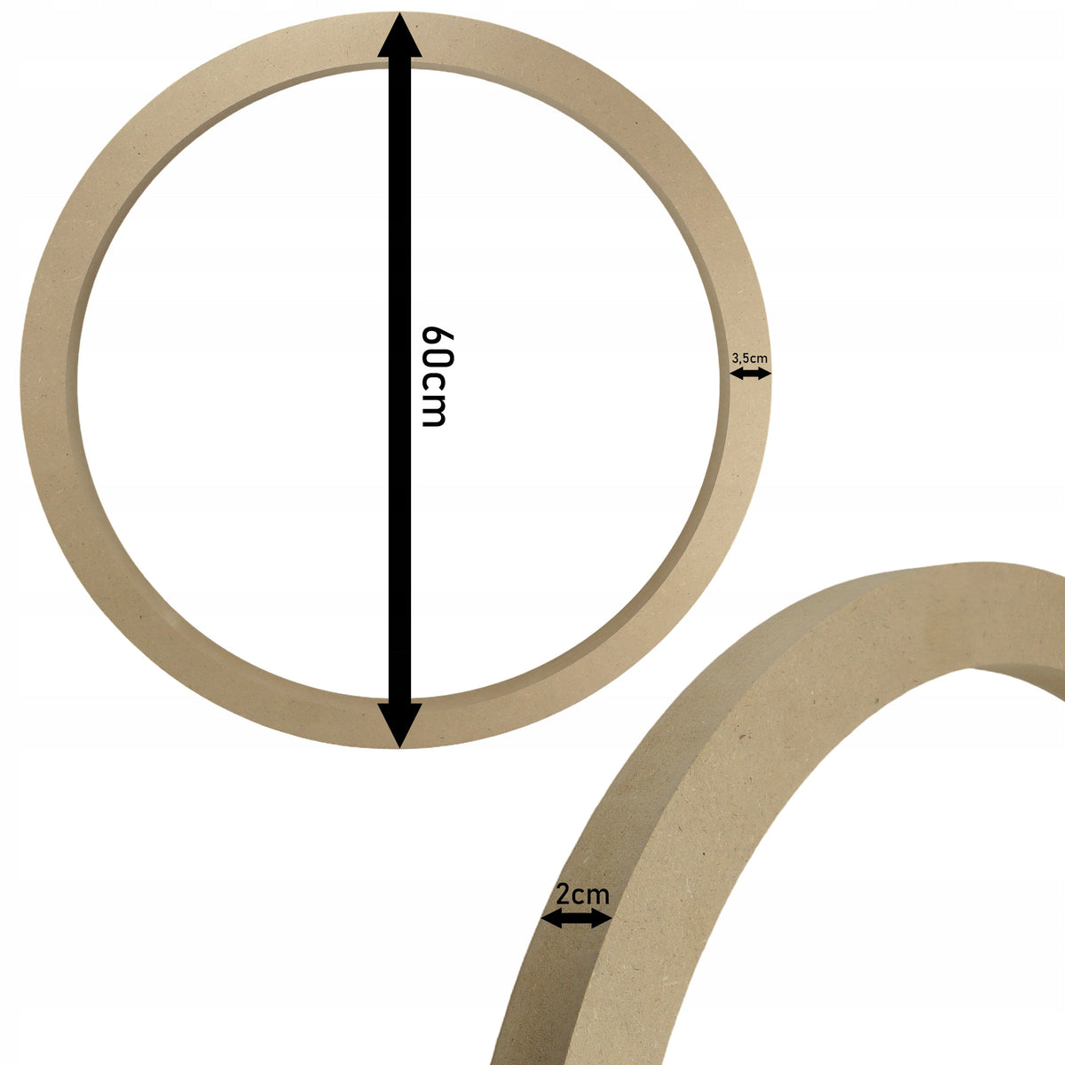Phoenix okrúhly drevený rám z MDF 60 cm