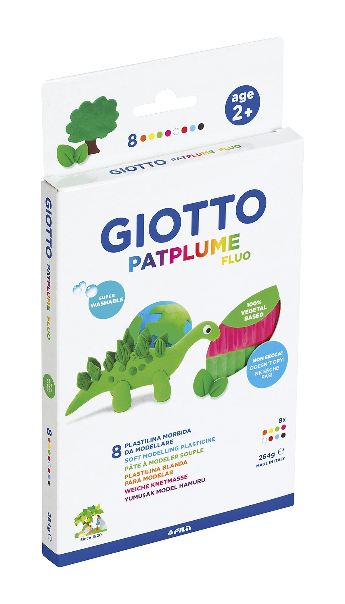 Plastelína GIOTTO Patplume neónové farby 8 x 33 g