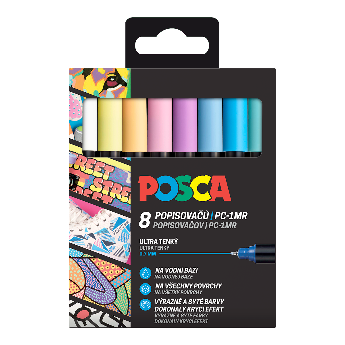 Posca súprava popisovačov pastelové farby (8 ks)