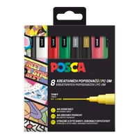 Posca súprava popisovačov PC-3M CHRISTMAS 0,9 - 1,3 mm - 8 ks