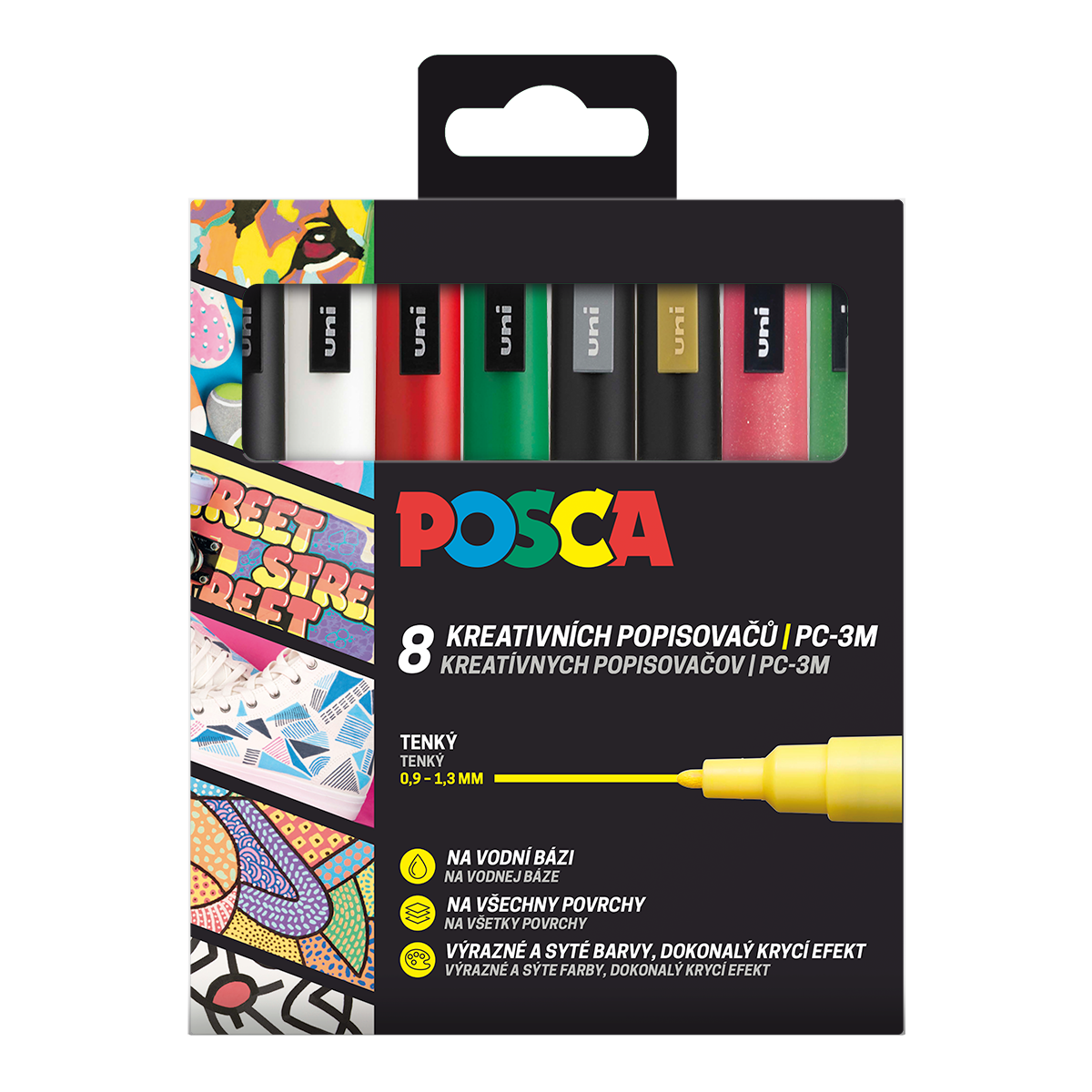 Posca súprava popisovačov PC-3M CHRISTMAS 0,9 - 1,3 mm - 8 ks