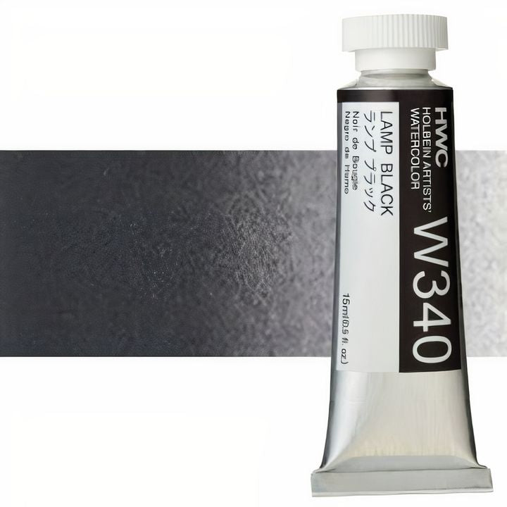 Profesionálne akvarelové farby Holbein Artists 15 ml – lamp čierna