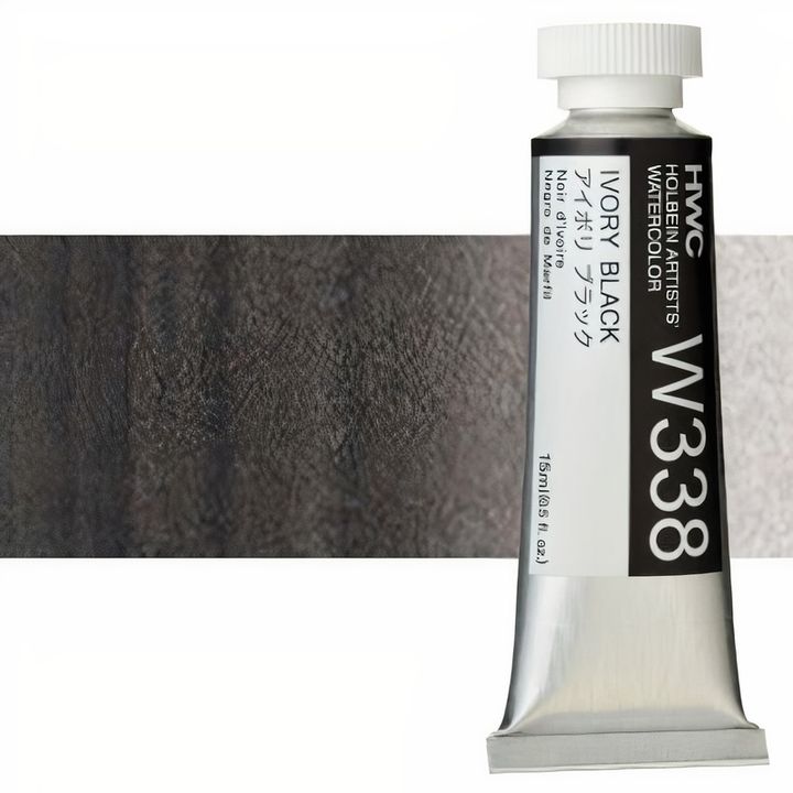 Profesionálne akvarelové farby Holbein Artists 15 ml – slonovinová čierna