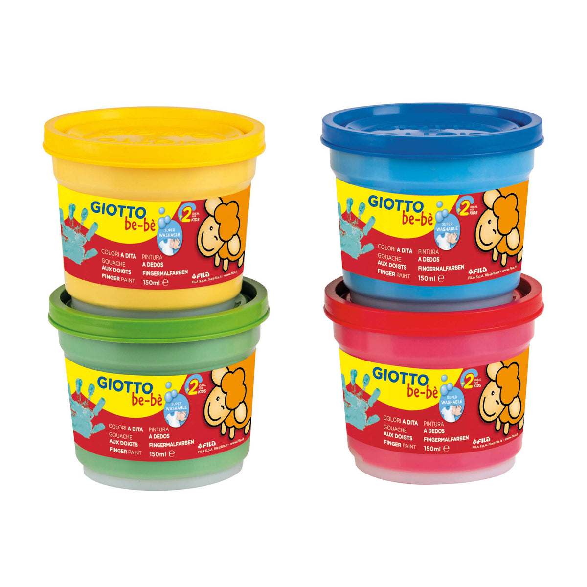 Prstové farby GIOTTO be-bè 4 x 150 ml