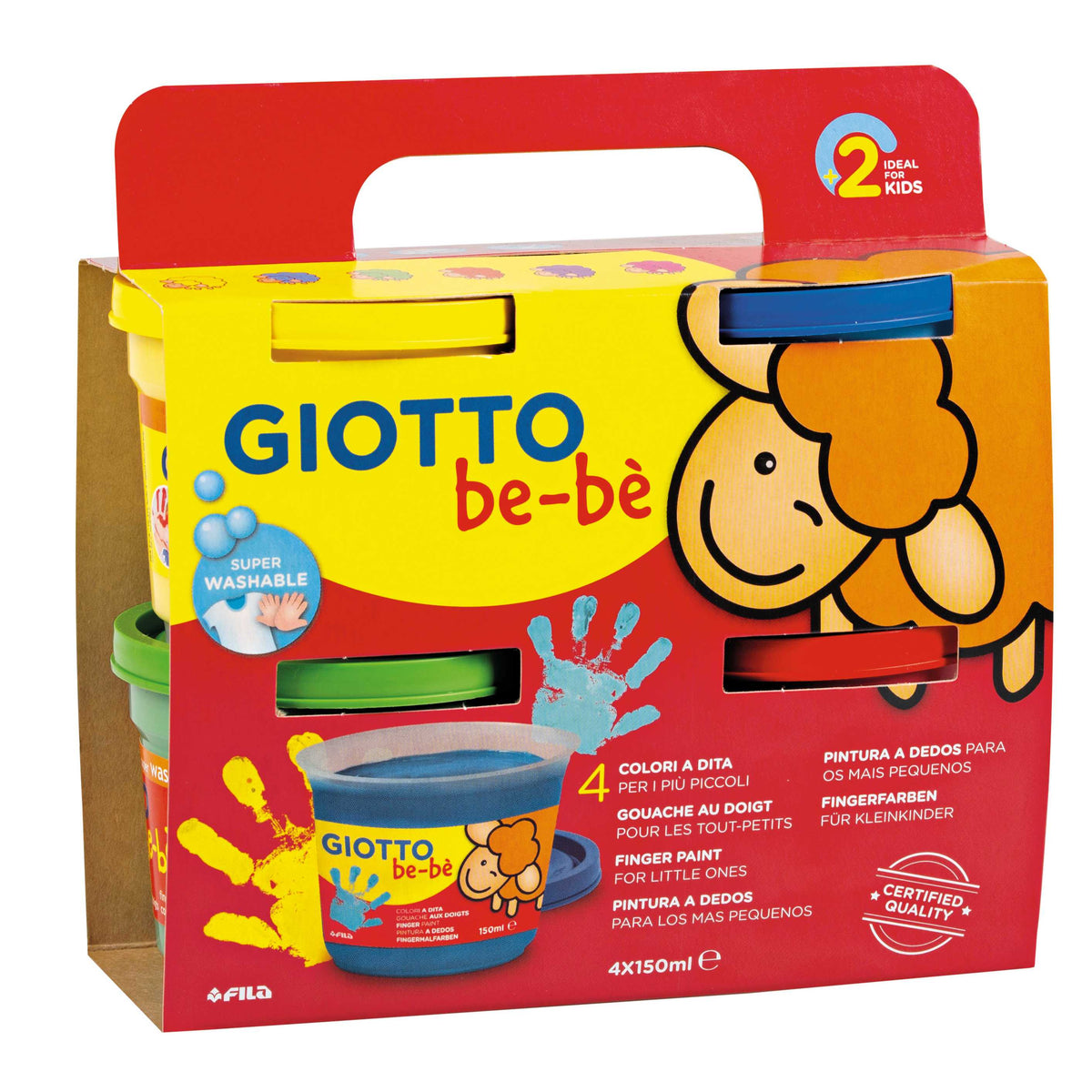 Prstové farby GIOTTO be-bè 4 x 150 ml