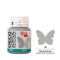 Akryl na dekorácie, MATT, 20 ml, ROSA TALENT – Neutral Gray mat
