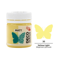 Akryl na dekorácie, MATT, 20 ml, ROSA TALENT – Yellow Light mat