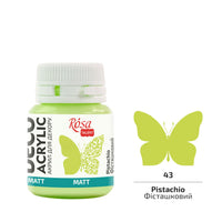 Akryl na dekorácie, MATT, 20 ml, ROSA TALENT – Pistachio mat