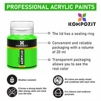 Sada 18 akrylových farieb Kompozit STANDART 18 x 20 ml