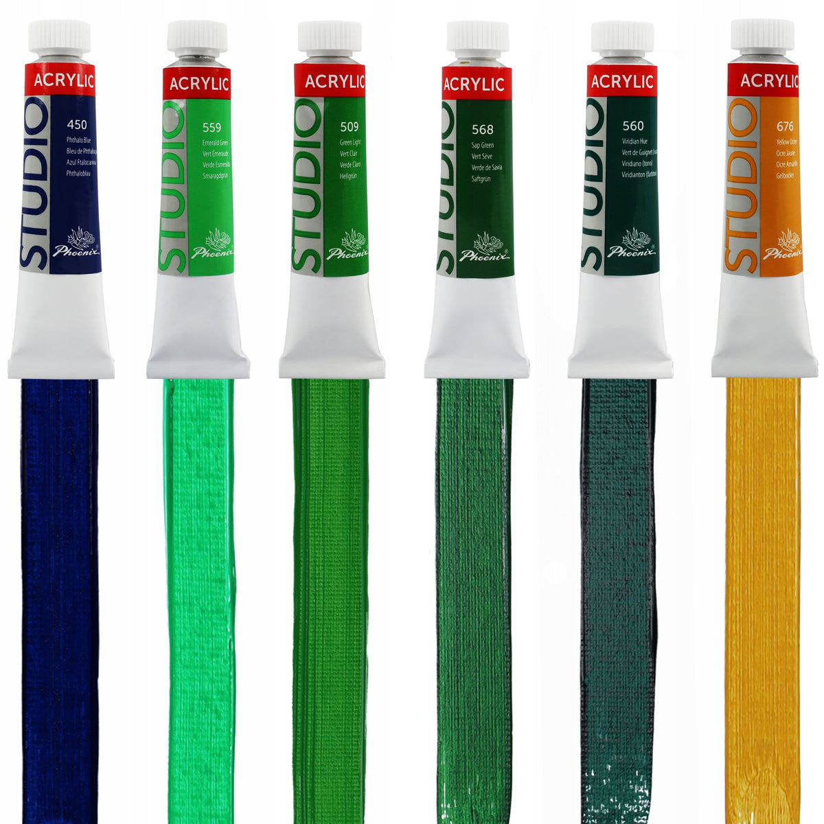 Sada 24 akrylových farieb Phoenix Studio 24 x 12 ml + štetce a paleta