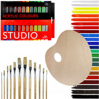 Sada 24 akrylových farieb Phoenix Studio 24 x 12 ml + štetce a paleta