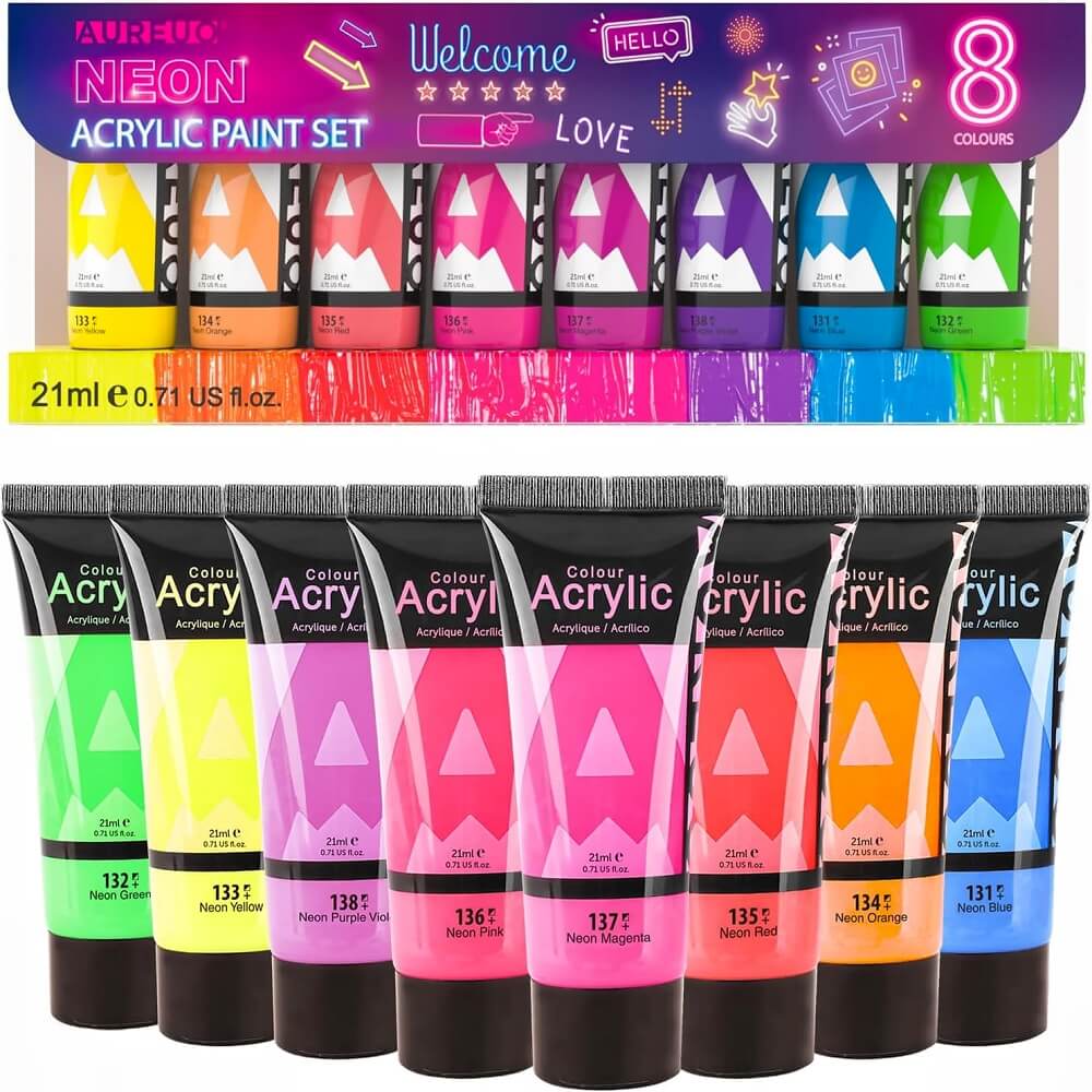 Sada 8 akrylových farieb Phoenix neón 8 x 21 ml