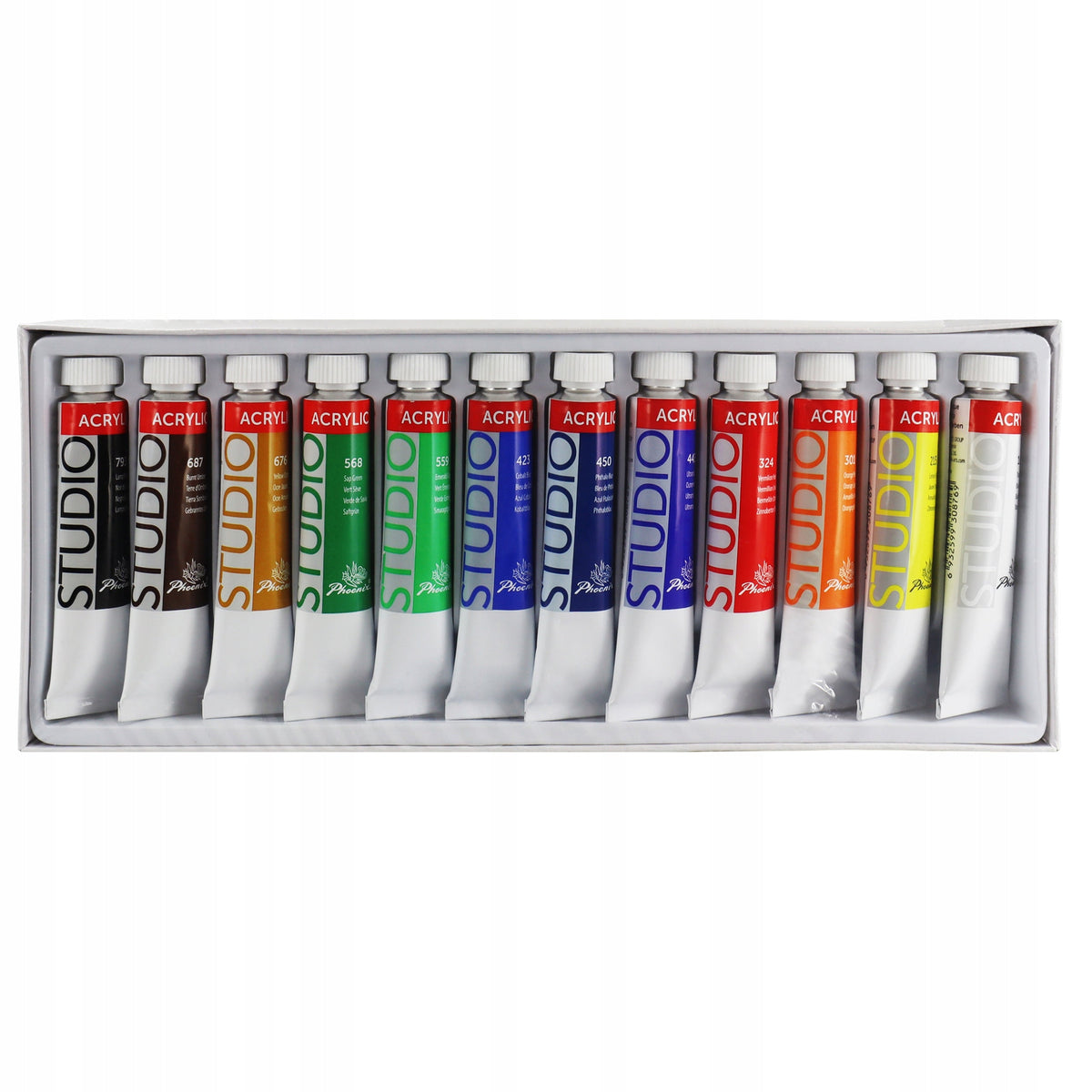 Sada akrylových farieb Phoenix, 12 – 24 × 12 ml