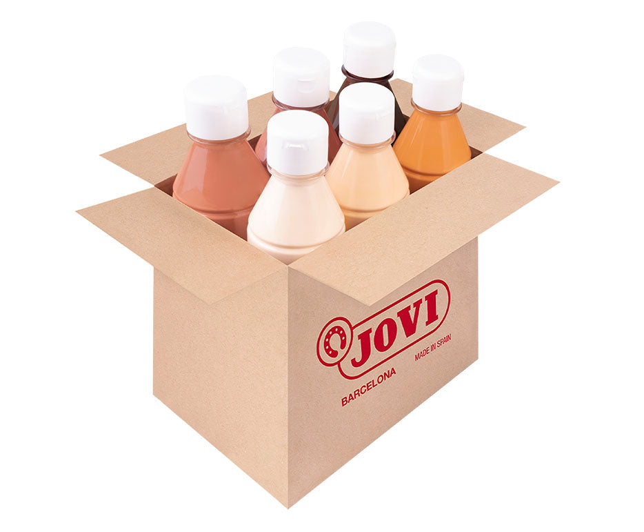 Sada detských farieb JOVI Premium tekutá tempera 6 x 250 ml telové odtiene