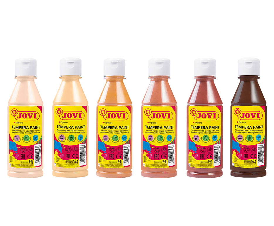 Sada detských farieb JOVI Premium tekutá tempera 6 x 250 ml telové odtiene