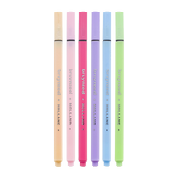 Sada linerov Bruynzeel Fineliner, pastelové – 6 ks / 0,4 mm