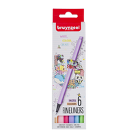 Sada linerov Bruynzeel Fineliner, pastelové – 6 ks / 0,4 mm