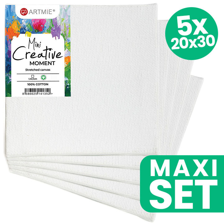Sada mini maliarskeho hobby plátna ARTMIE  5 ks - 20x30 cm — obrázok 1
