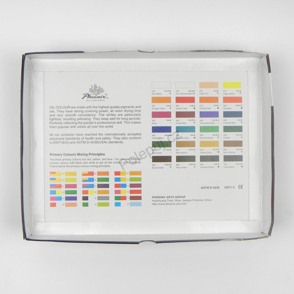 Sada olejových farieb Phoenix, 12 – 24 × 12 ml
