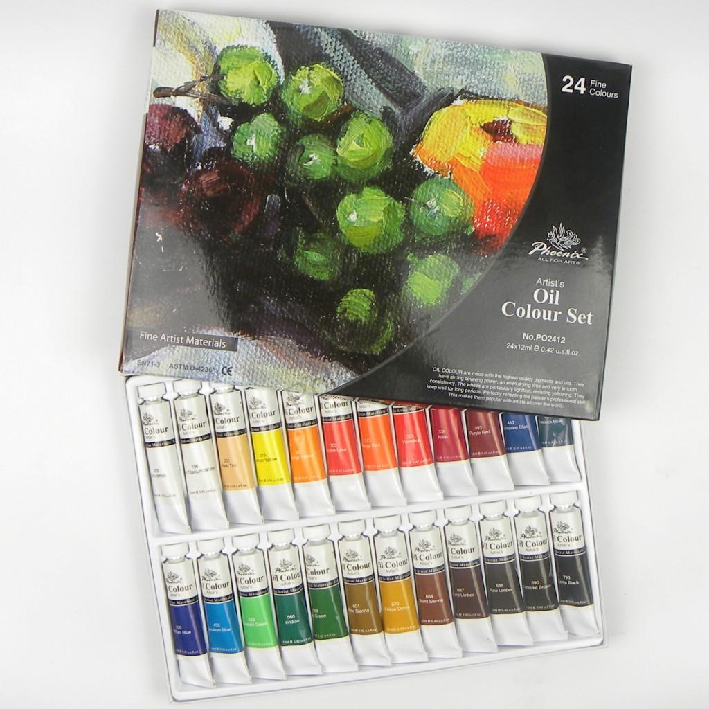 Sada olejových farieb Phoenix, 12 – 24 × 12 ml