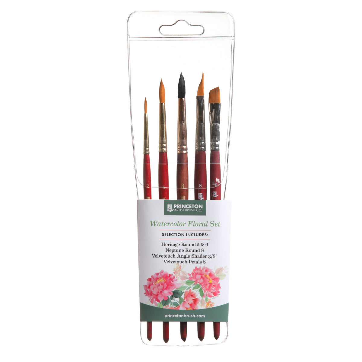 Sada štetcov Princeton Watercolor Floral – 5-dielna