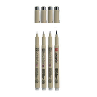 Sada technických pier Sakura Pigma Micron 3 fineliners a brush pen — obrázok 2
