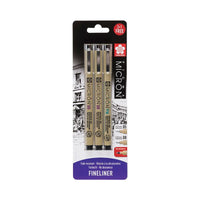 Sada technických pier Sakura Pigma Micron 3 ks – čierne